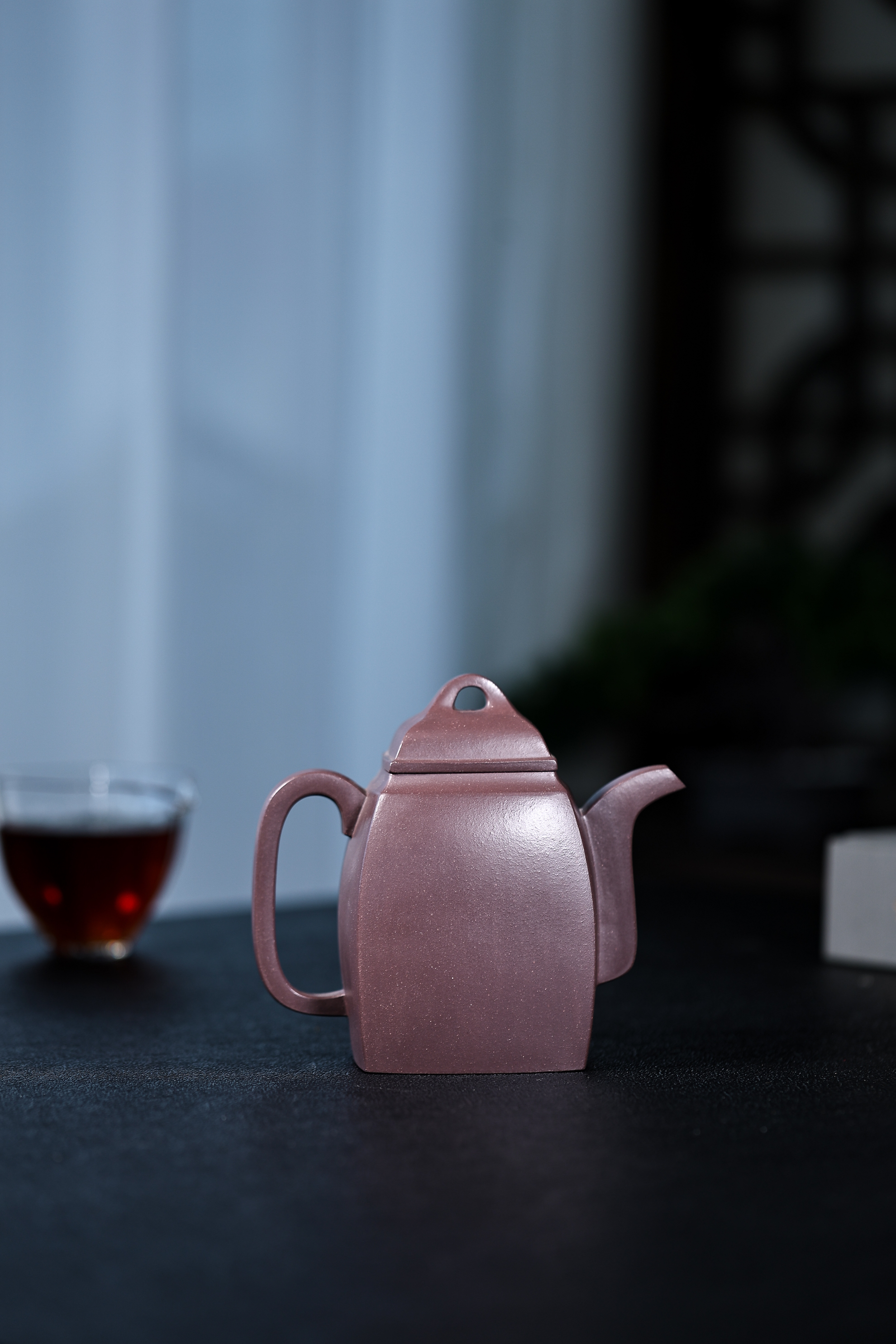 宜兴紫砂壶汉方壶 原矿紫泥 容量450cc