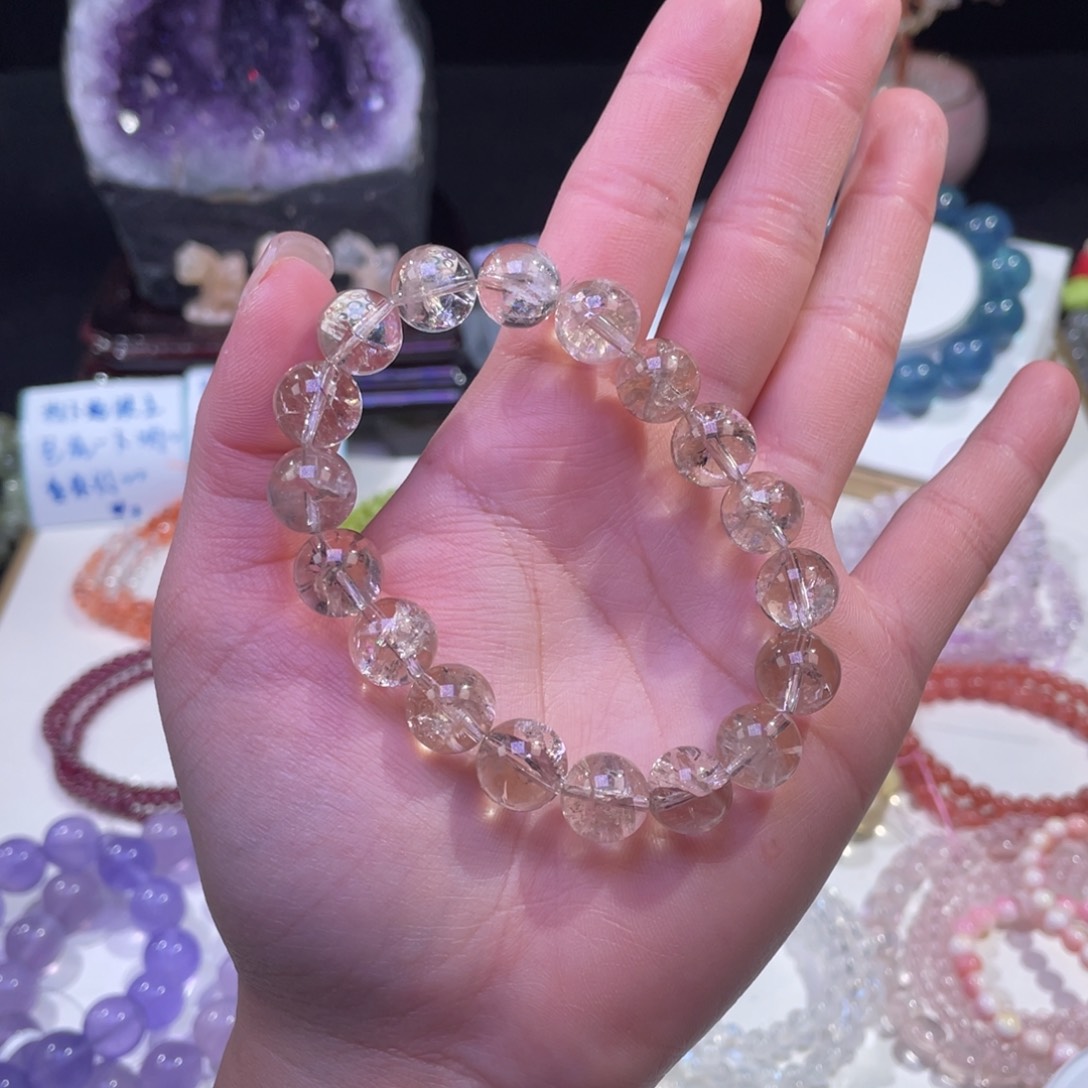 未镶嵌手链水晶Y****?香槟浅茶阿塞水晶11mm