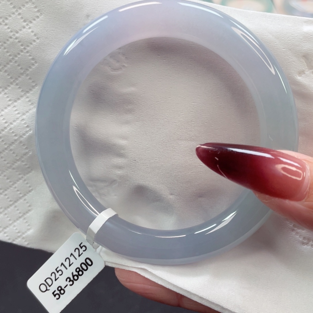 未镶嵌手镯翡翠8号58冰胶水润梦幻多色蓝紫圆条