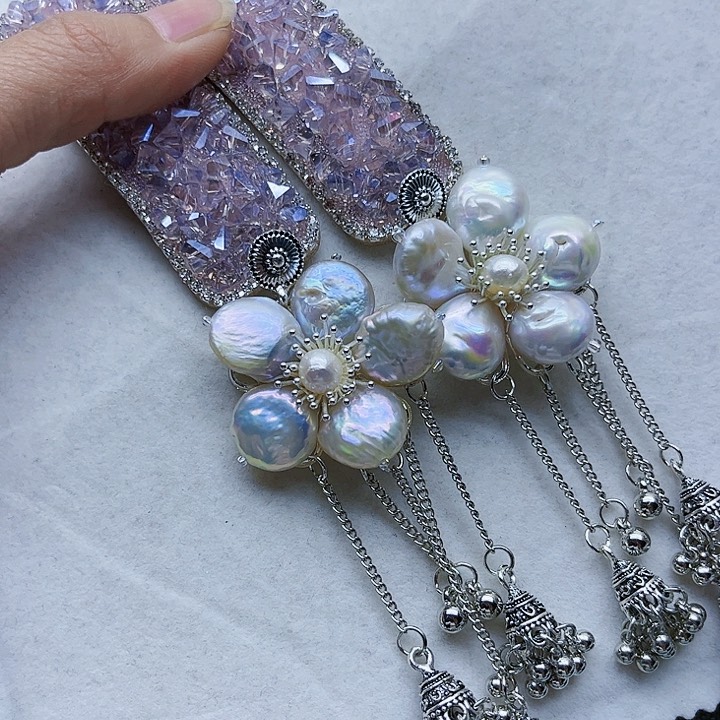 淡水珍珠耳饰银S925镶嵌