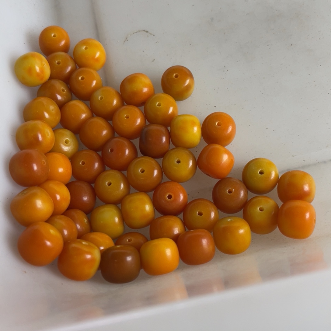 米***C白玉菩提吊坠精品13橘色桶珠50