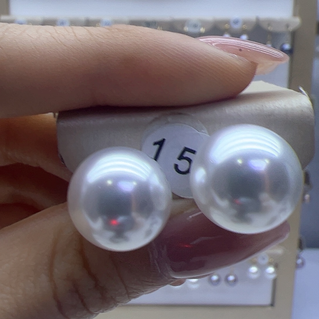 淡水珍珠耳饰18K金镶嵌