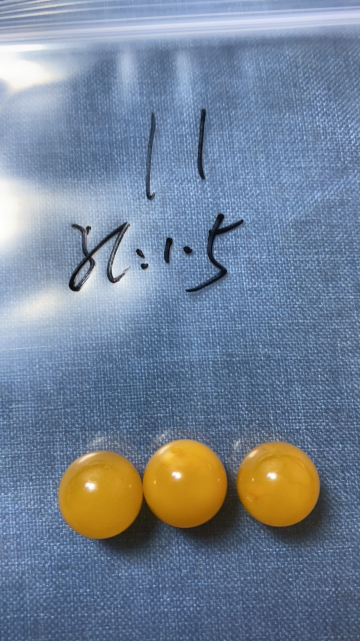 天然蜜蜡鸡油黄14.5 圆珠