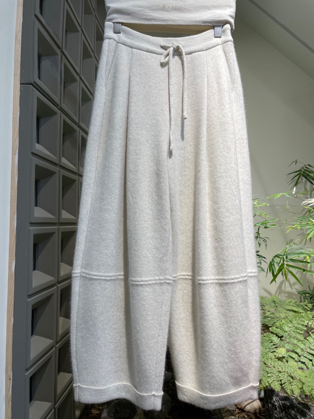纯色扩轮A裤休闲裤设计师显瘦针织简约女士潮流百搭宽松卫裤
