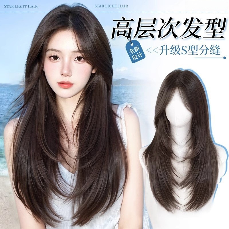 W19小桃心假发片真发 头顶补发立体蓬松单层半手织轻薄透气