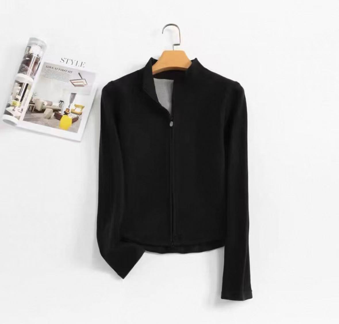 新款Y982黑石墨烯修身瑜伽外套