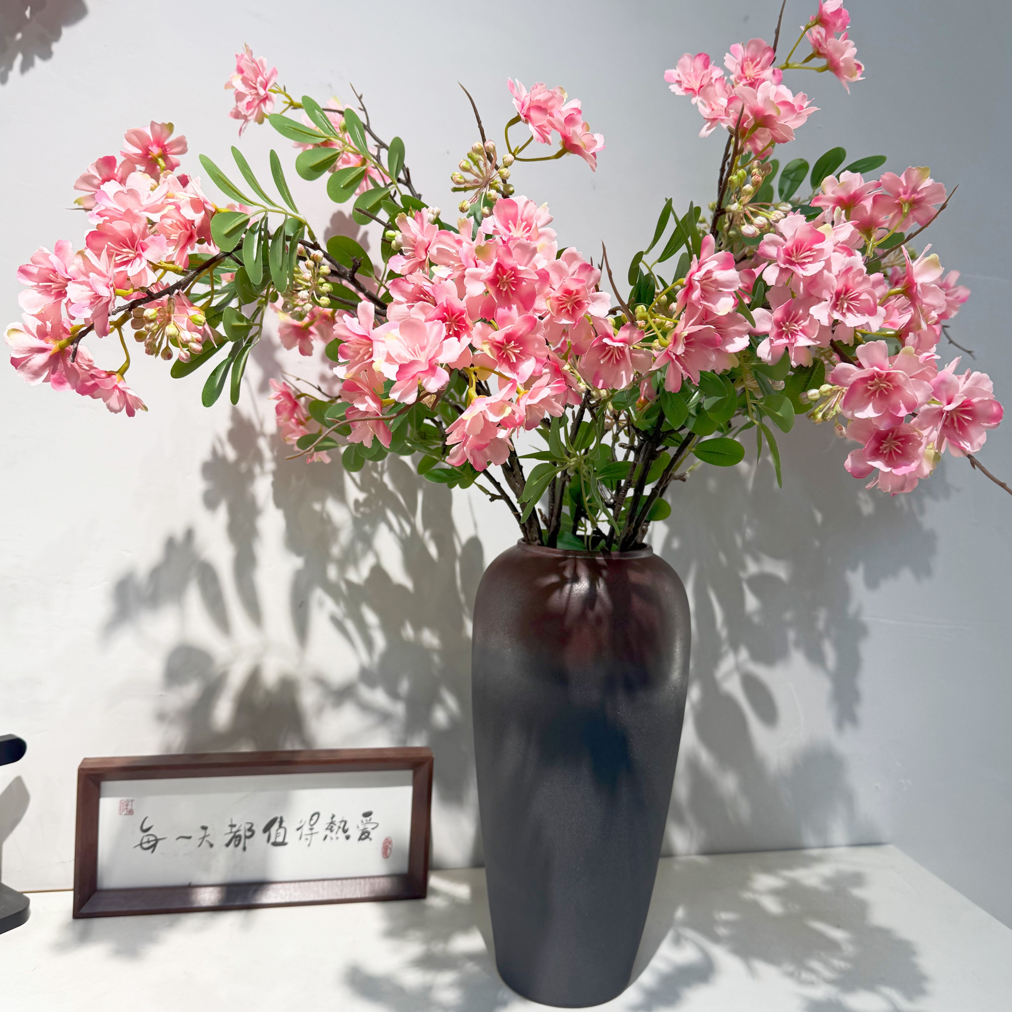 仿真含笑花客厅落地逼真花瓶插花摆件绿植干花服装店橱窗仿真花