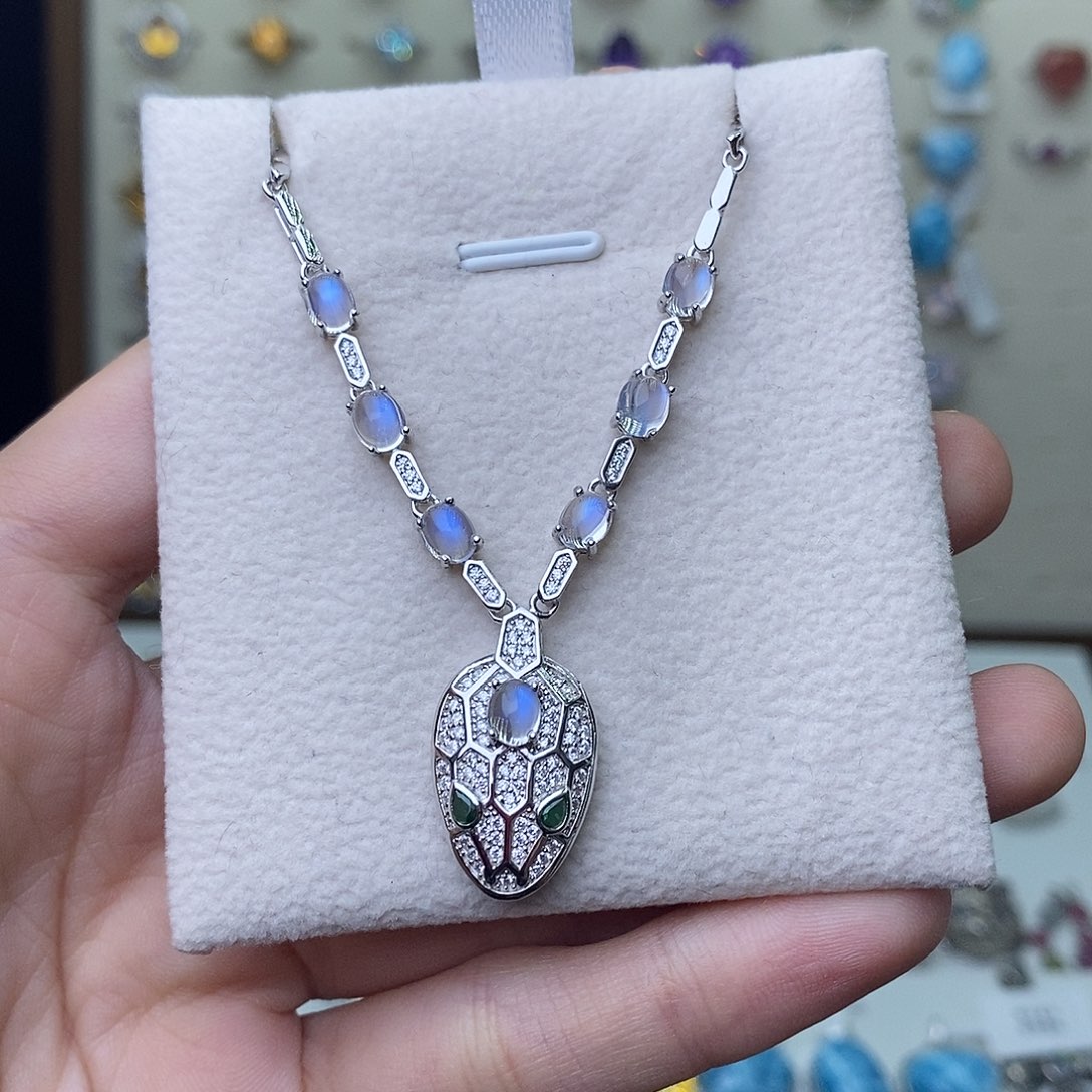 月光石项链银S925镶嵌（一物一证）