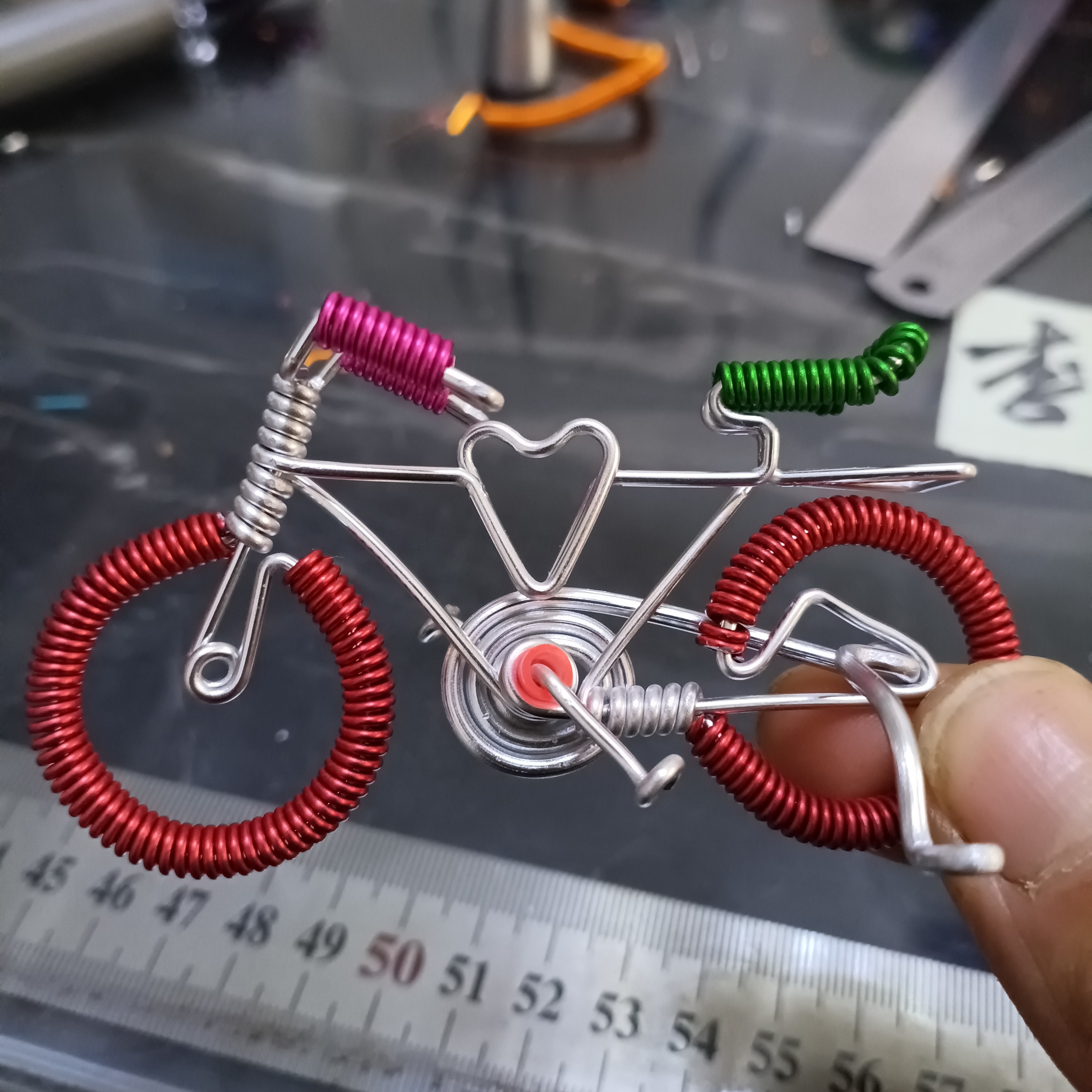 铝线手工编制小自行车材料包（可做三个）