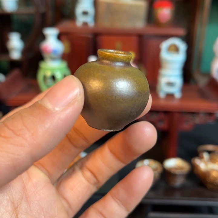 摆件微陶老王迷你花瓶