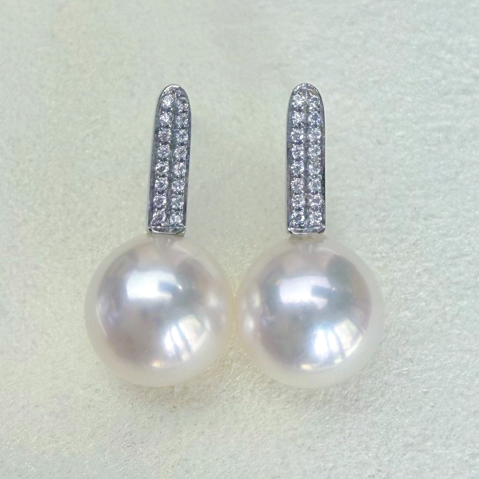 朕的珠 设计款厚金版 天女极珠光天然海水Akoya珍珠耳钉耳环18K金