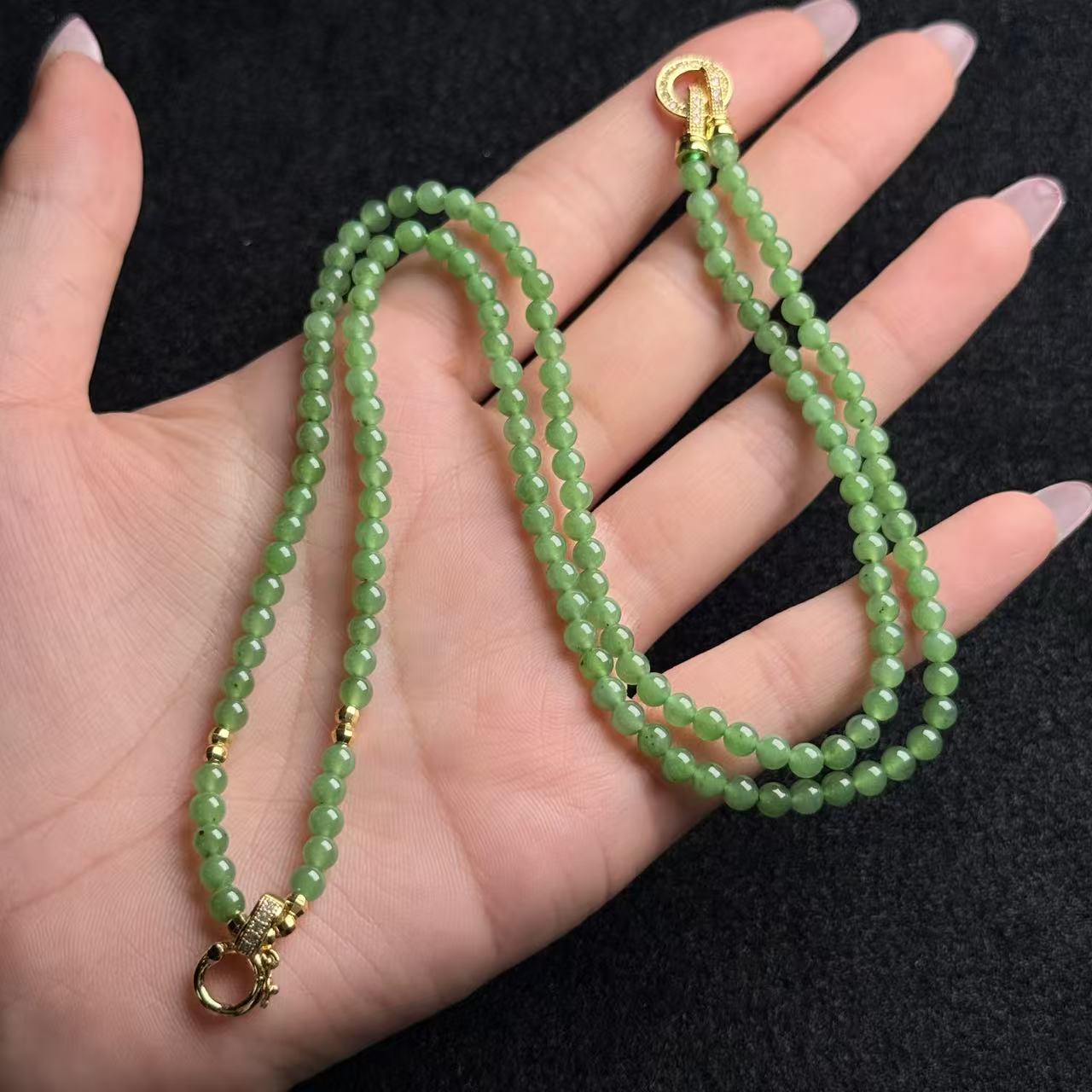 和田玉圆珠万能链-约4mm-多样性发货-Y欣-A5723