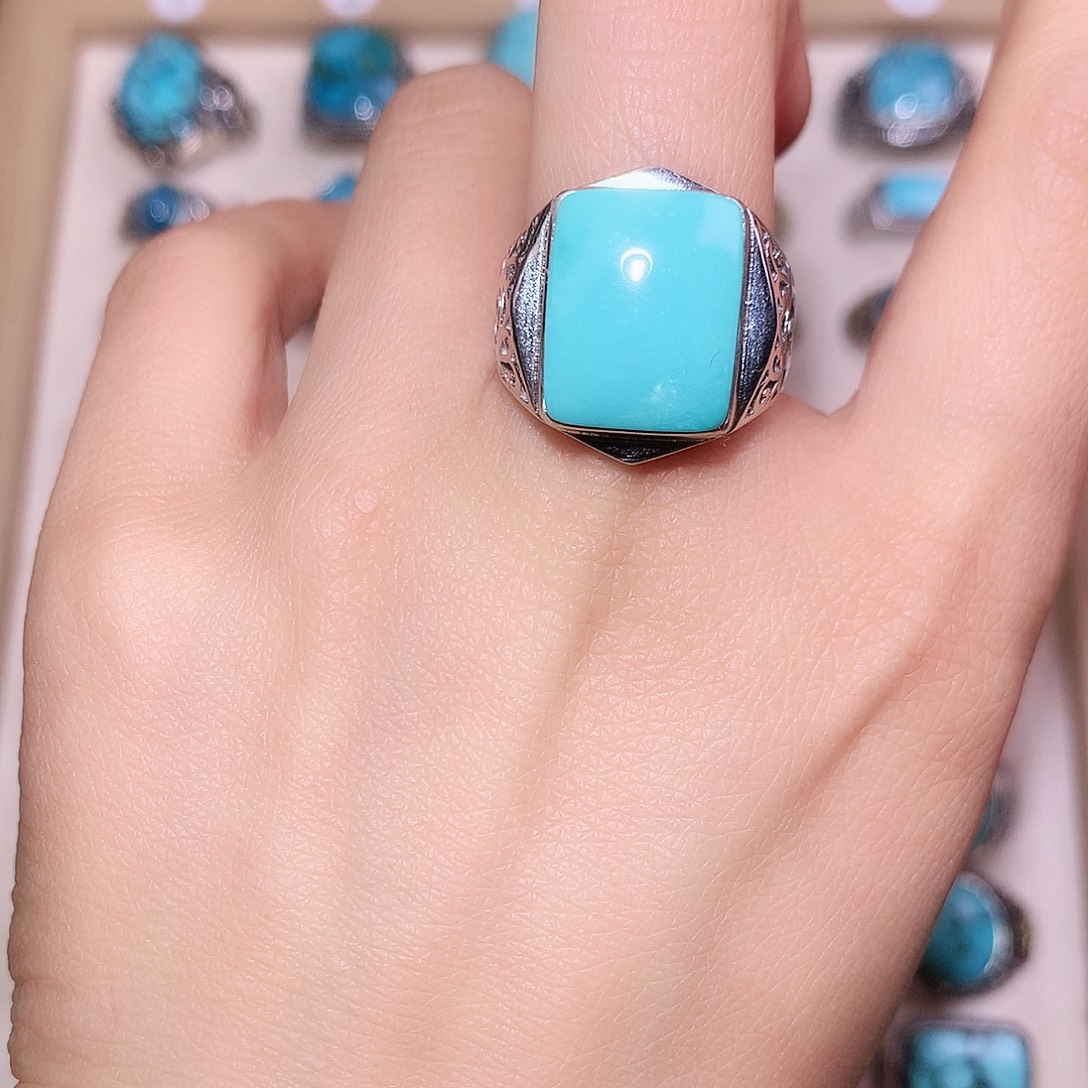 绿松石银S925镶嵌挂件