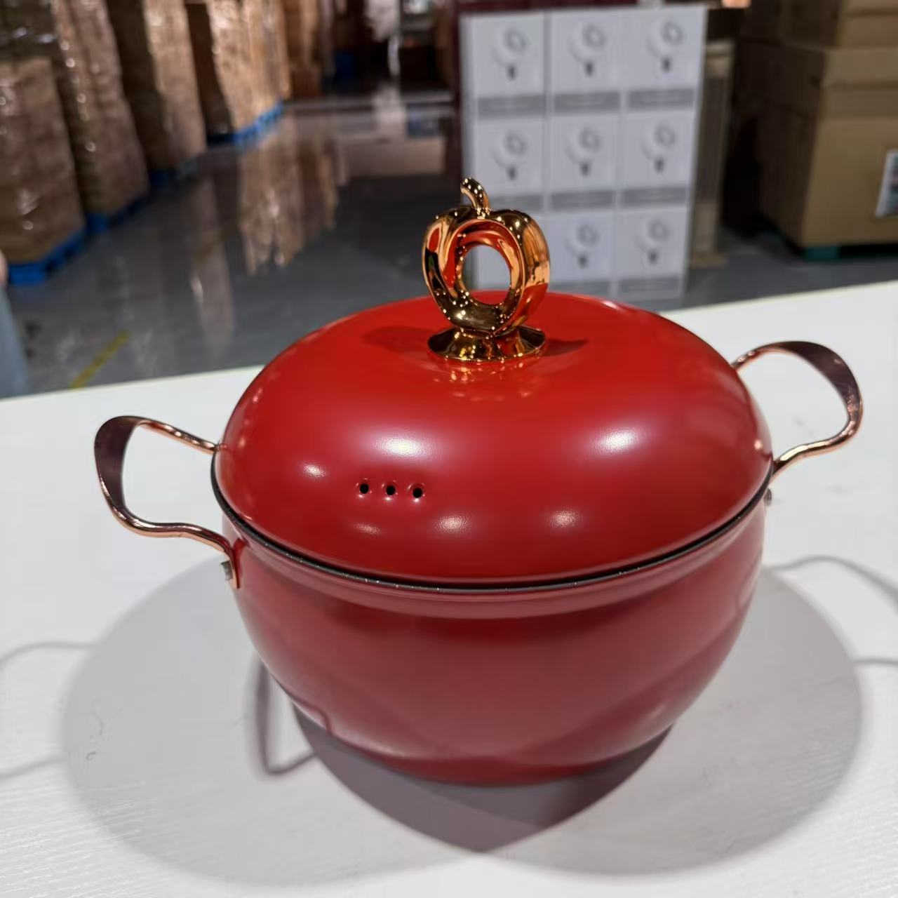 Xan 红色苹果锅不粘韩式双耳炖锅大容量 AY