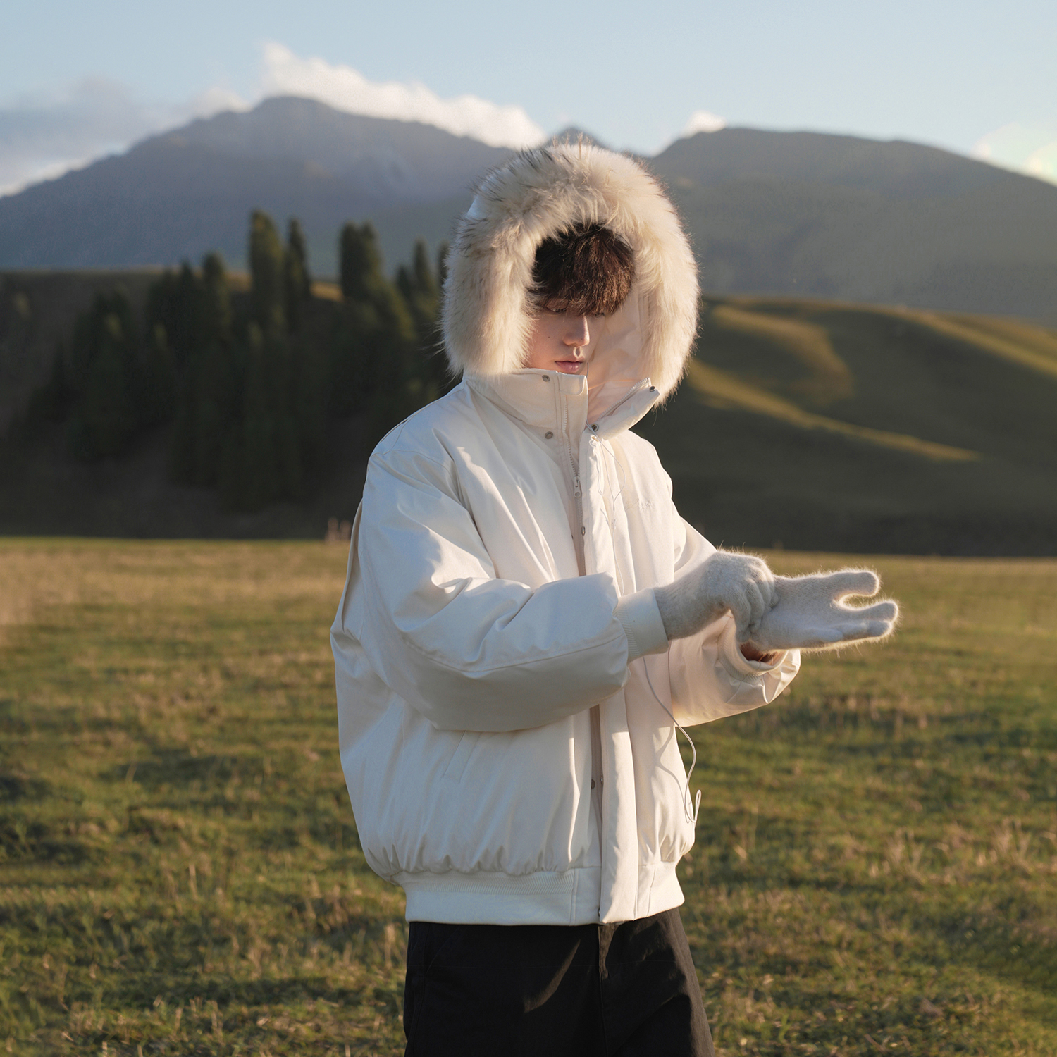 2025新款冬季真貉子毛领可拆卸羽绒服男90白鸭绒小牛津防泼水外套