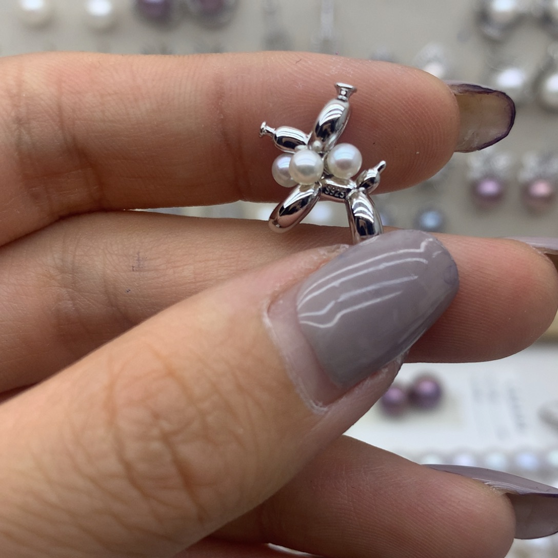 吊坠(不含链)银S925镶嵌淡水珍珠