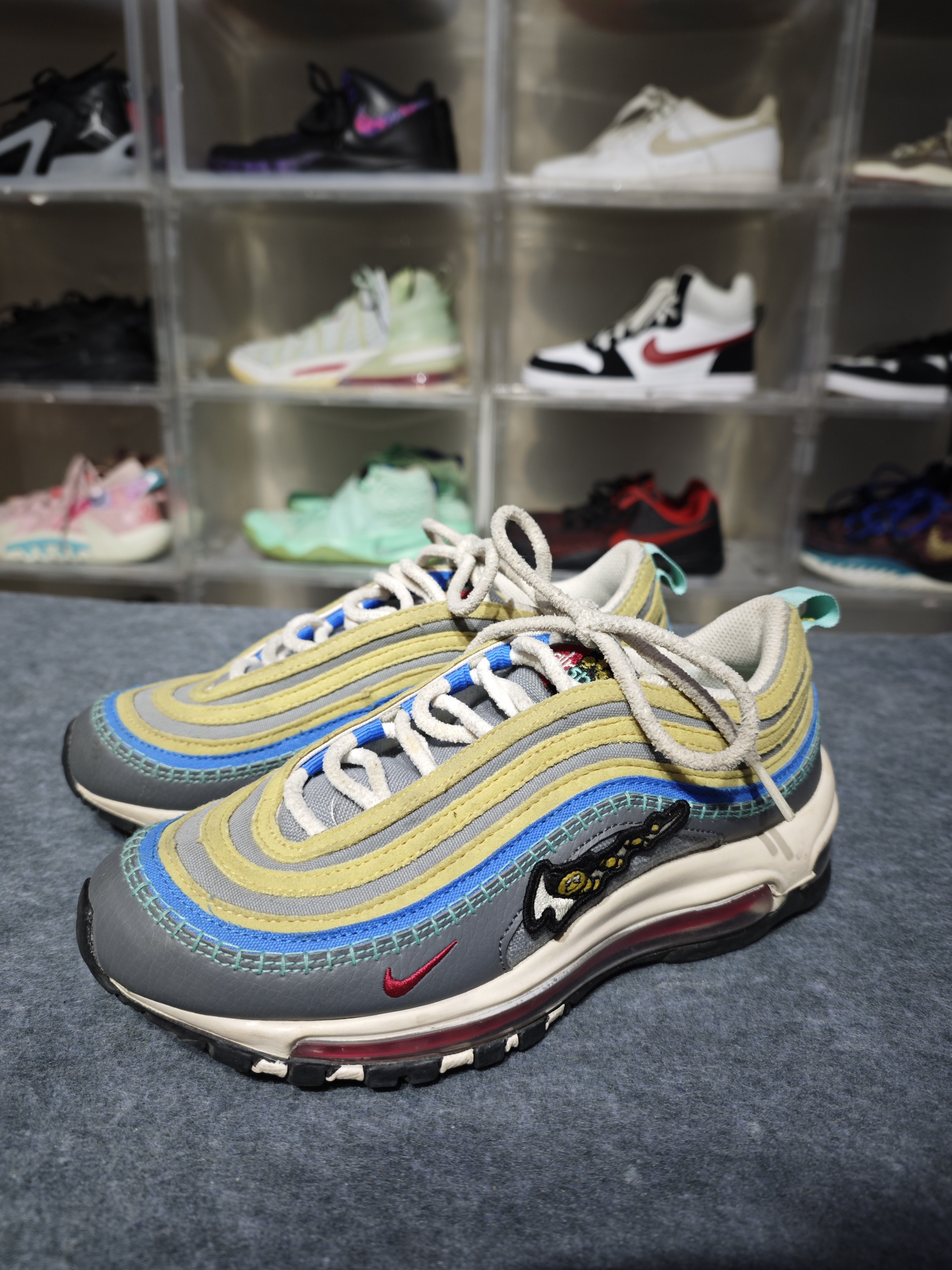 37.5码Nike Air Max 97 低帮 跑步鞋 灰黄色