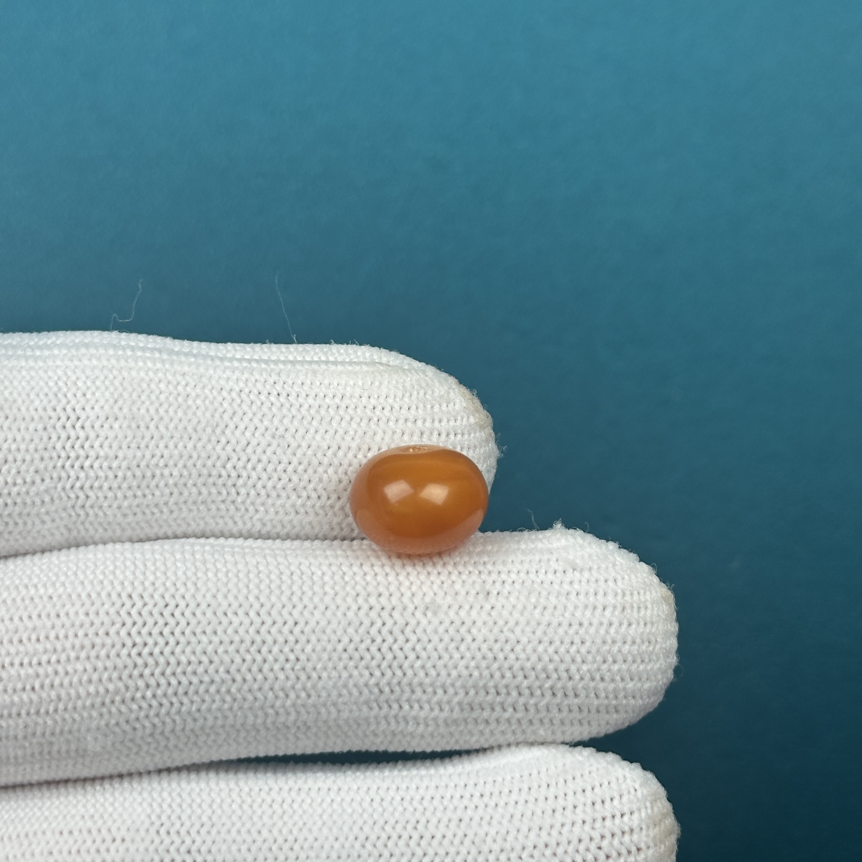 D6967天然原矿蜜蜡 鸡油红墩子11.9*8.6mm 支持鉴定 假一罚十