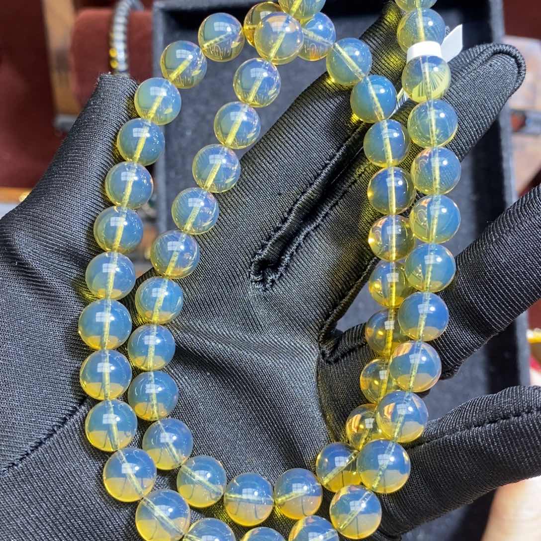 蓝珀裸石未镶嵌蓝珀暴力蓝卡9净水女神链