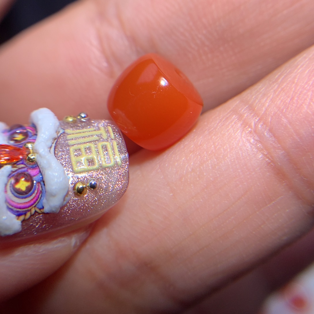 南红玛瑙直切9×8未镶嵌微沙带