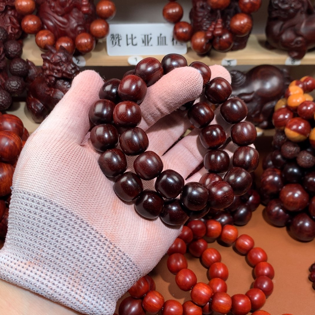 听***楼染料紫檀（血檀）两条1516-老型珠