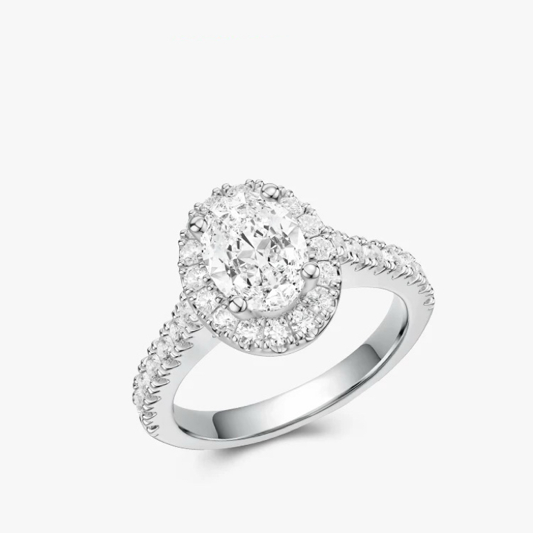 Diana二奢定制 鸽子蛋镶嵌戒指 D色 VVS1-FL