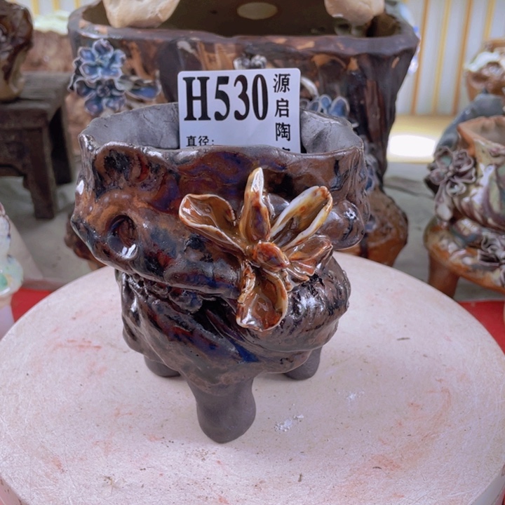 紫砂花盆景德镇陶瓷530