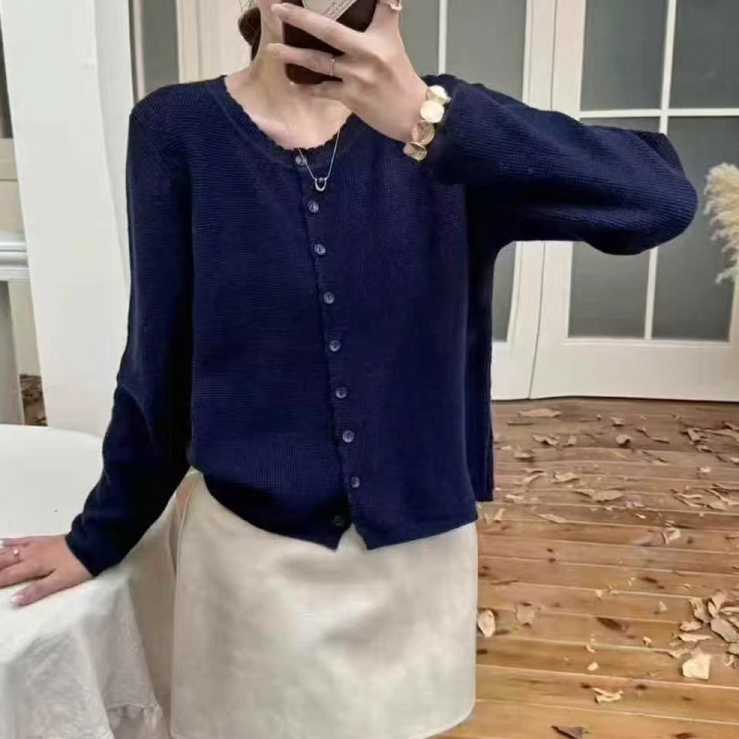 常规圆领拼接女针织秋季毛针织衫常规款冬季春季