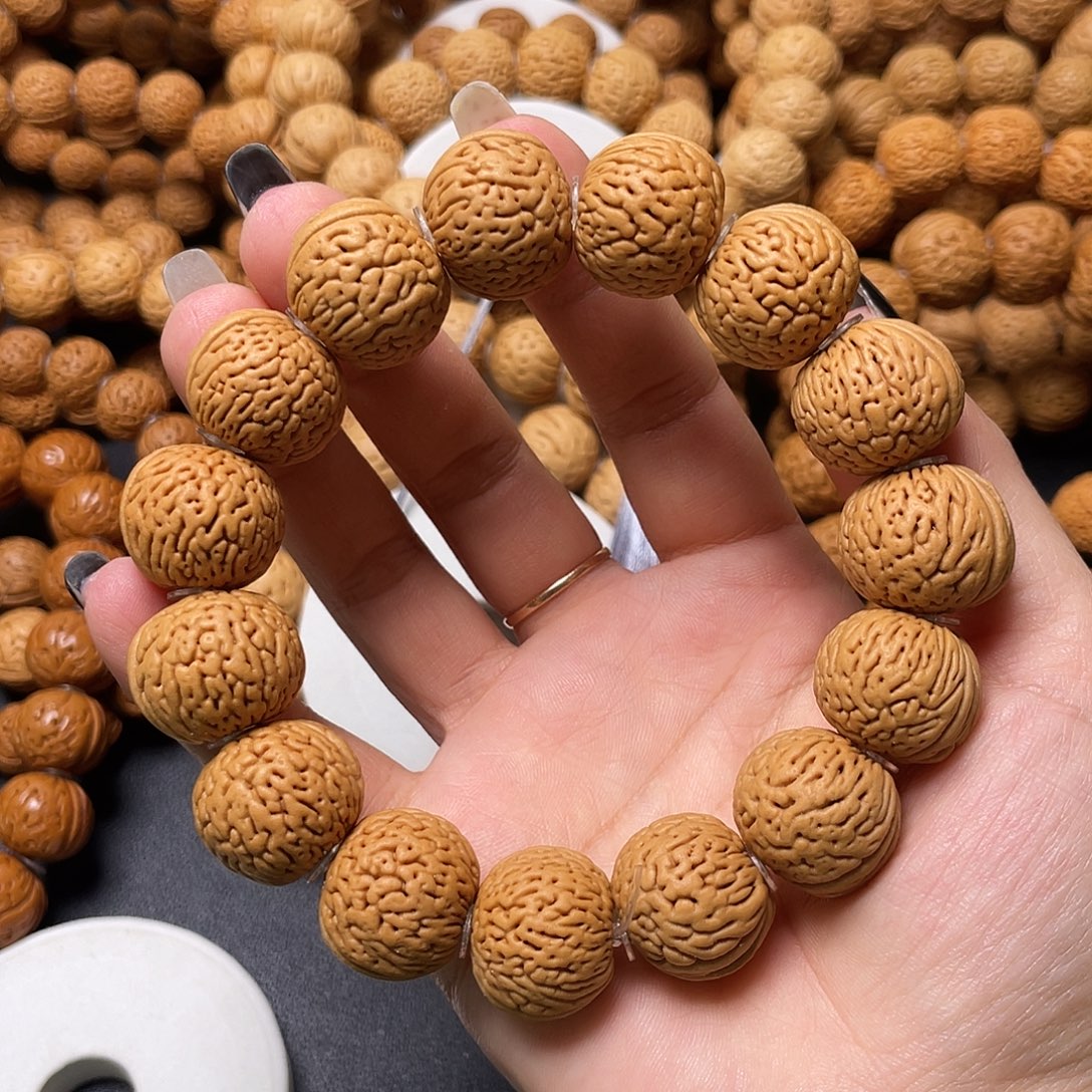 手串桃核白月光手串