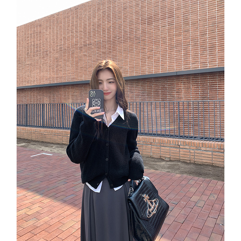 【摩卡色】开衫外套3638超柔软高品质V领针织毛衣