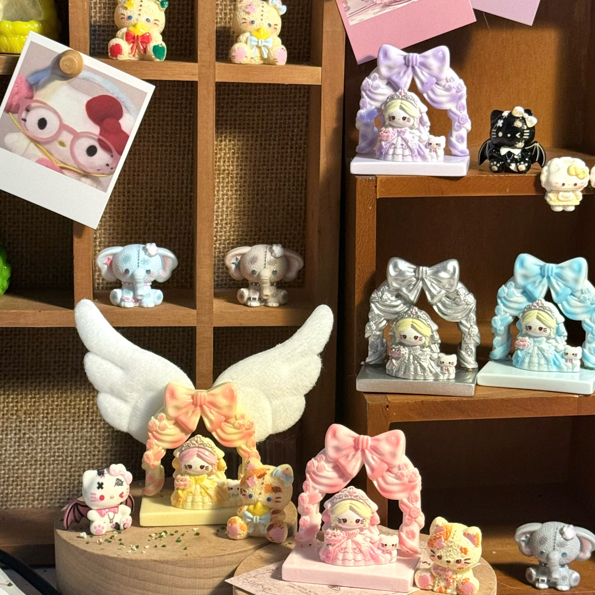 【婚纱kt➕婚礼背景板】微缩场景树脂配件食玩立体卡通