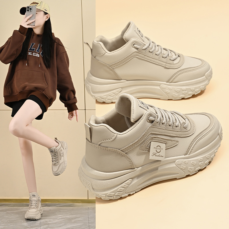 厚底高帮2025秋季新款跑步运动鞋增高休闲Q036