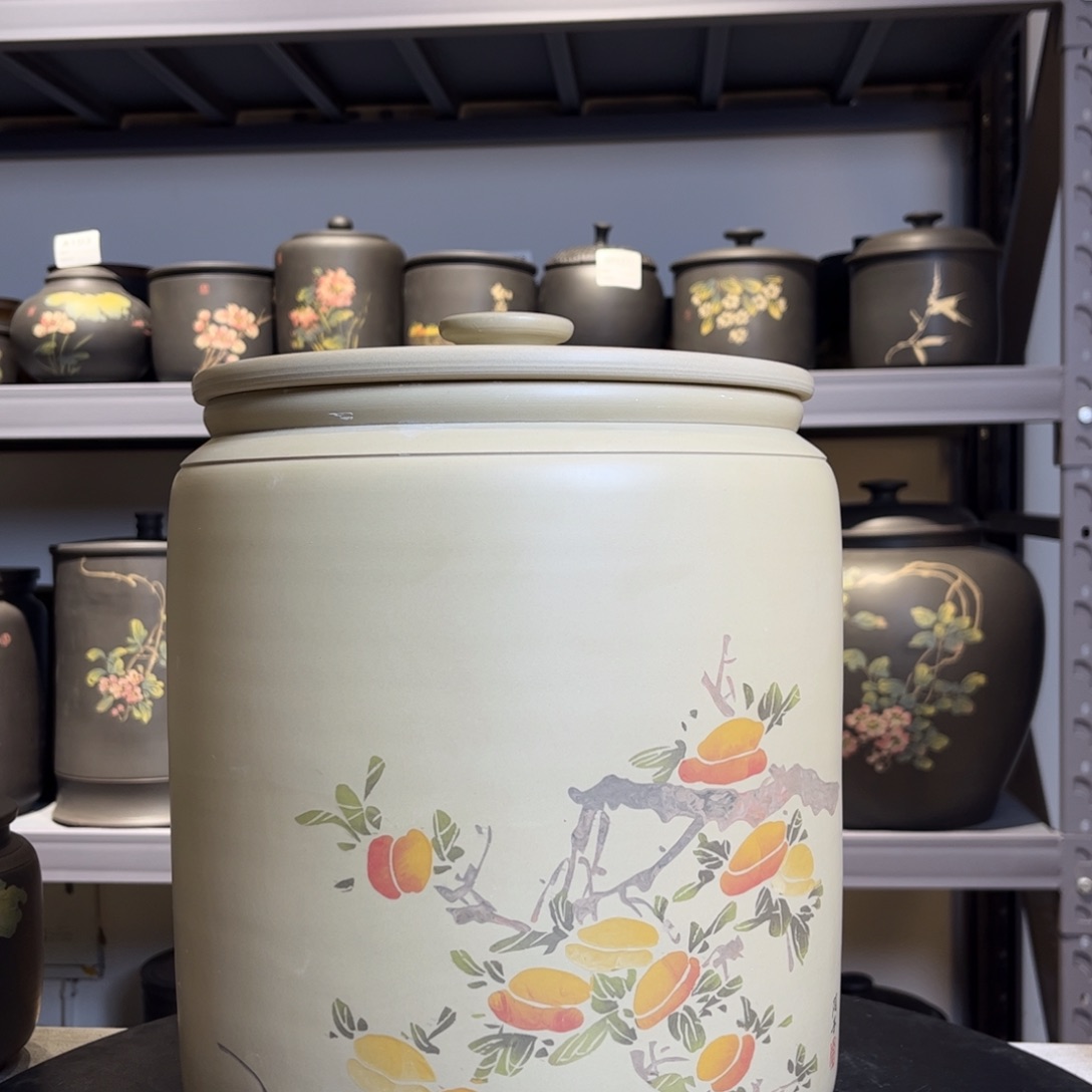 罐微瑕白泥哑光九饼缸