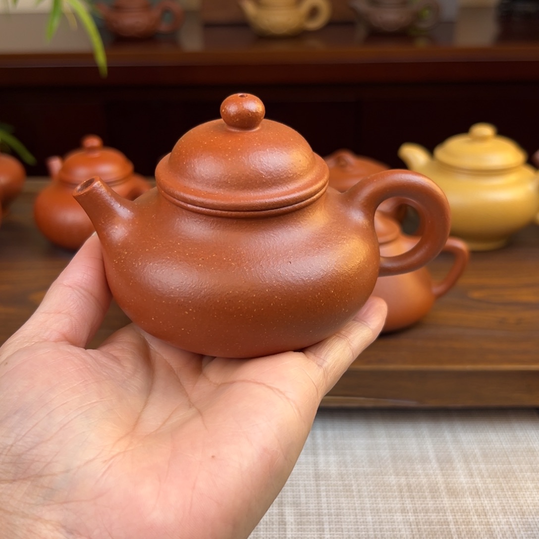 紫砂茶壶红降坡容天半手170cc