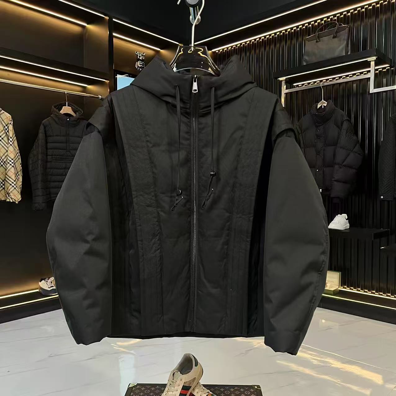 2025SS//YR2511设计师拼接款羽绒服时尚连帽外套休闲百搭（11）