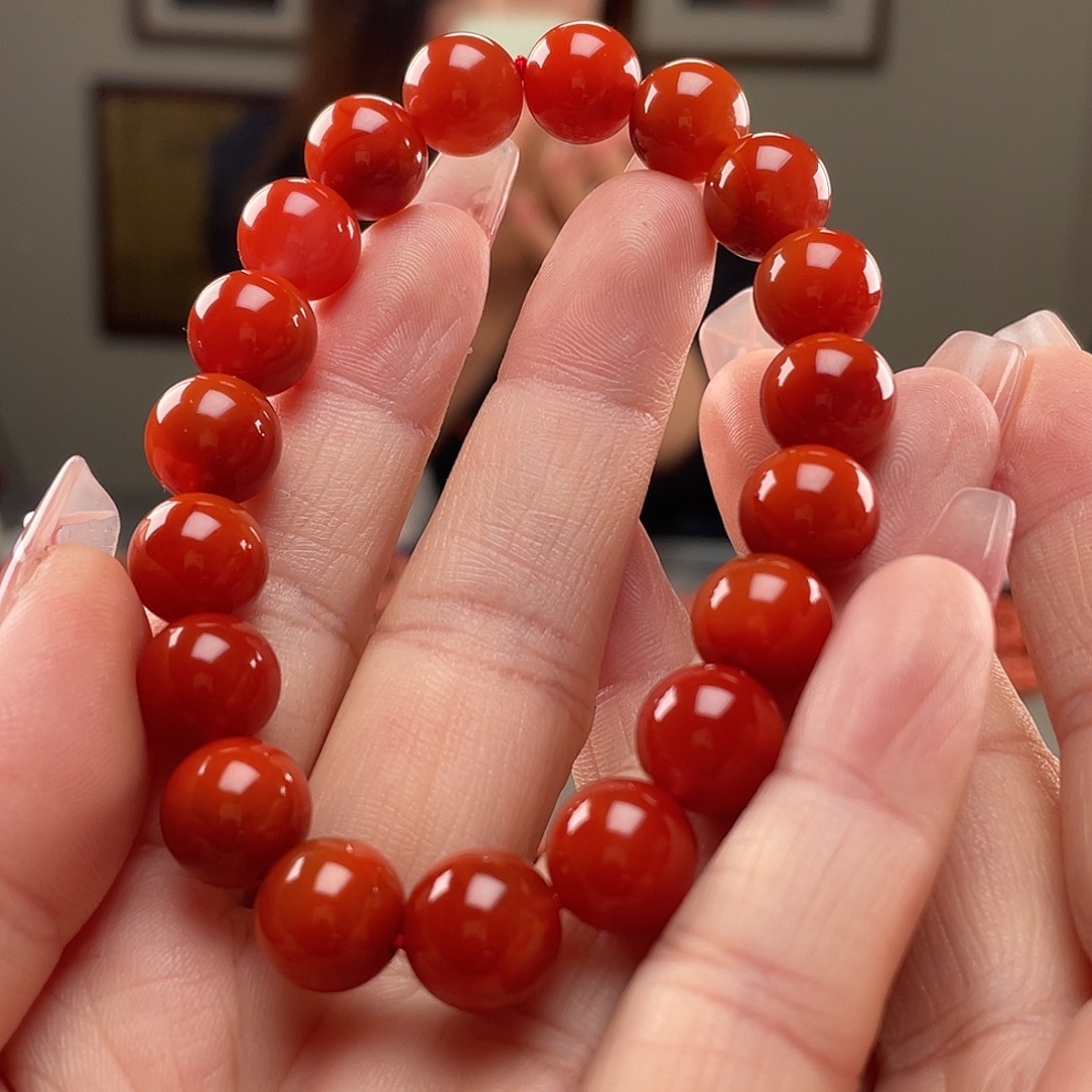 南红玛瑙手链未镶嵌忆*