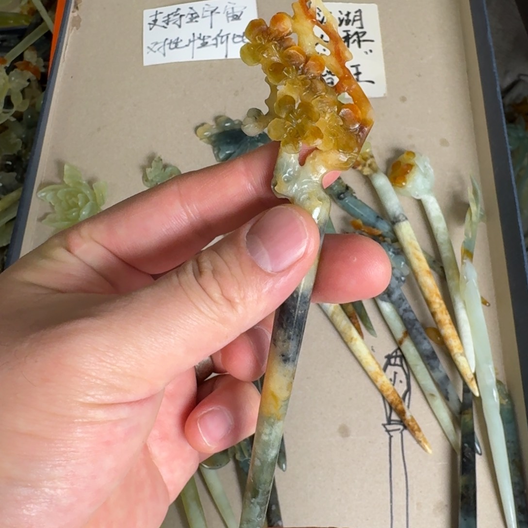 岫玉发饰未镶嵌明君玉簪贼拉好看 