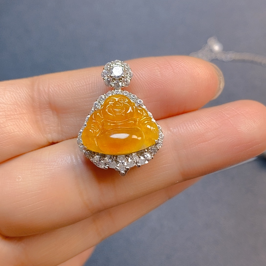 J***白翡翠银S925镶嵌颈饰