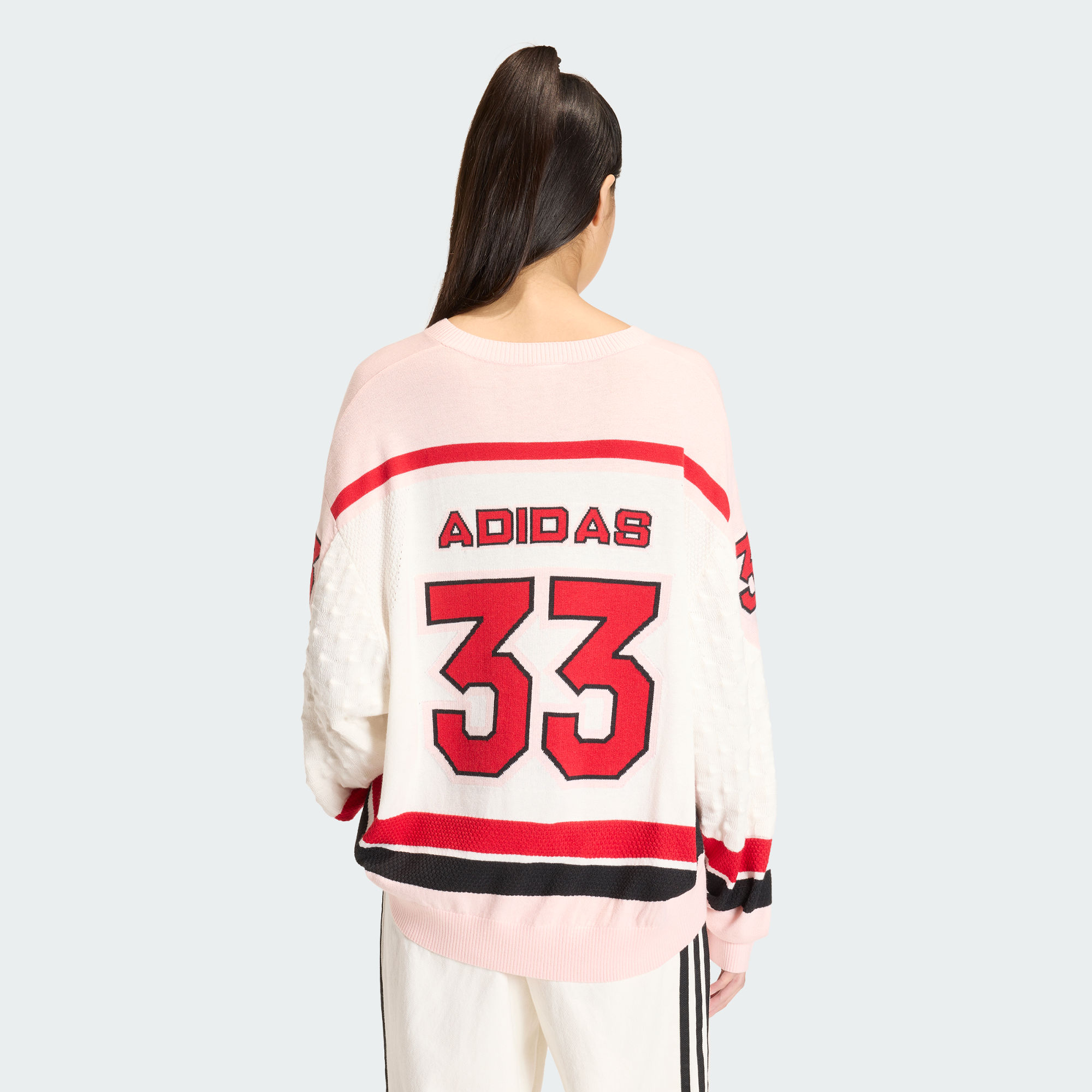 adidas/阿迪达斯ORIGINALS经典运动宽松V领针织衫女子 KS6458