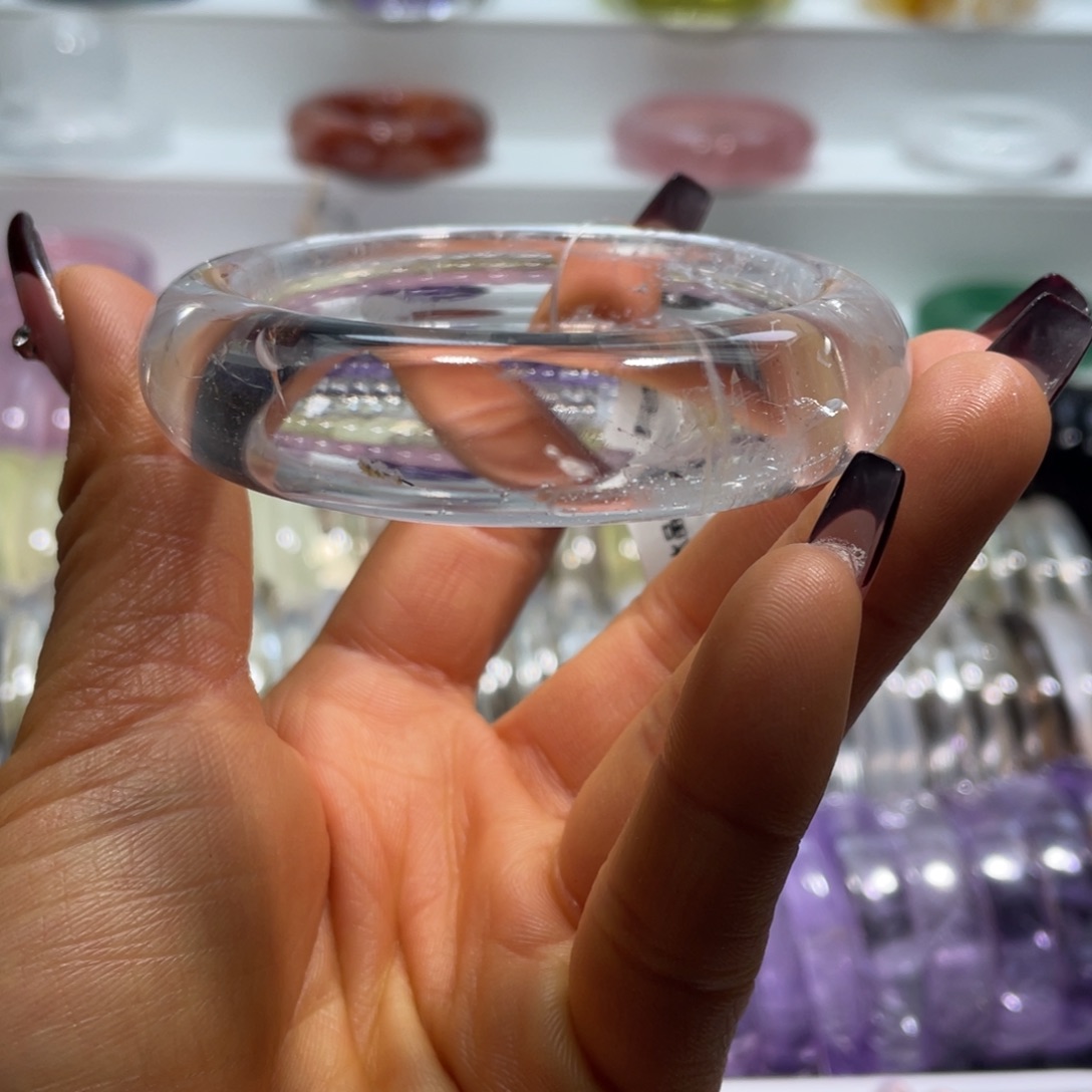 水晶手镯56.9圈口6号未镶嵌