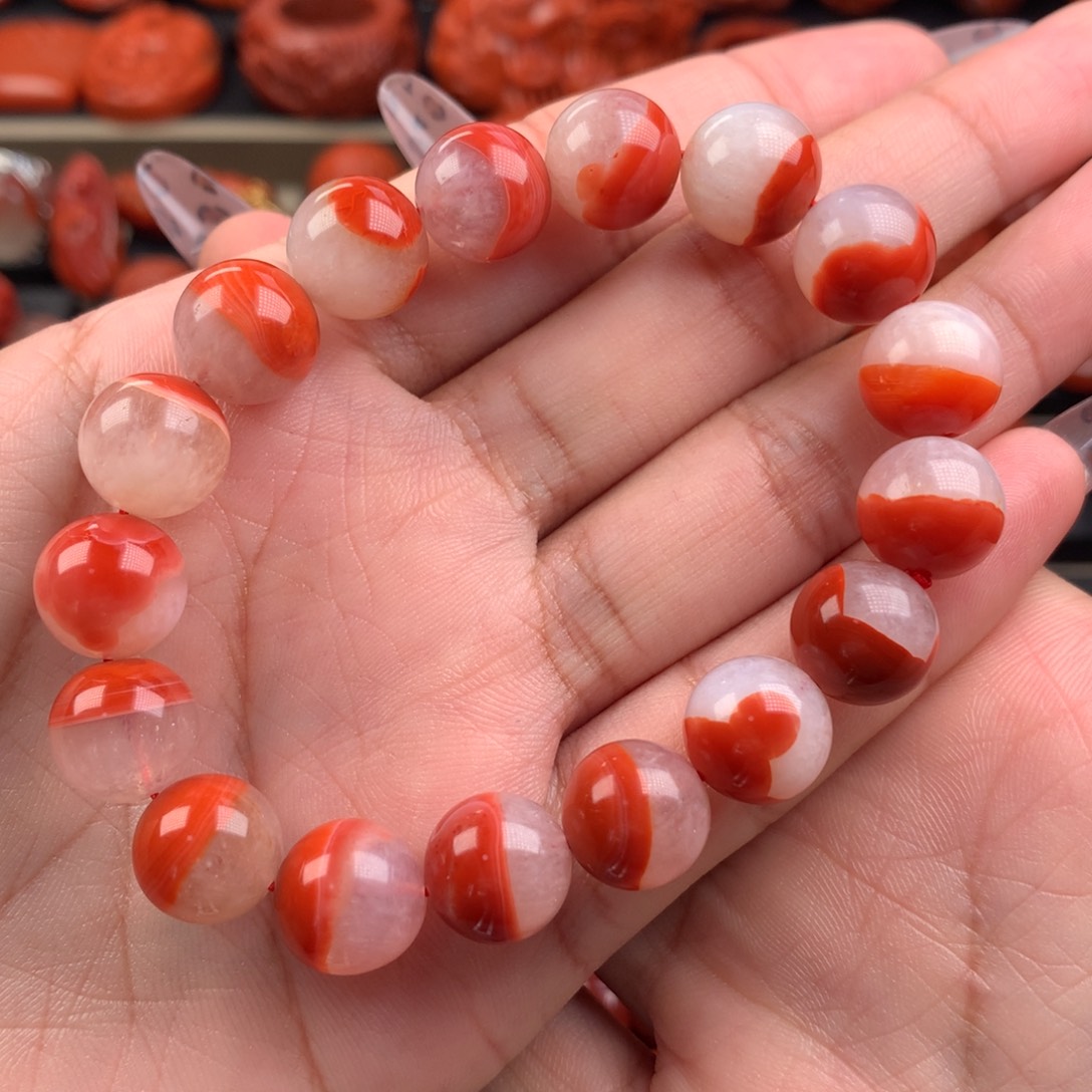 南红玛瑙保山手串未镶嵌