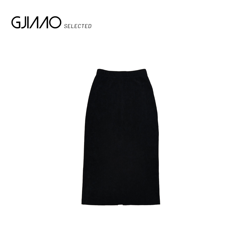 7321 条绒后开叉半裙