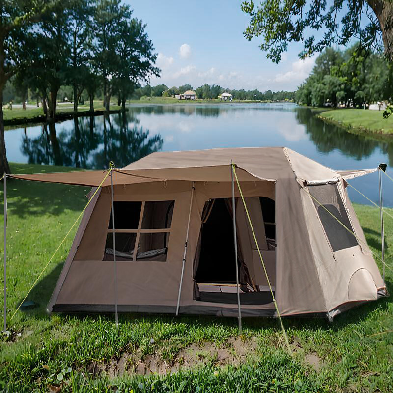 乌鲁木齐新疆包邮帐篷户外两室一厅全自动加厚黑胶防晒防暴雨过夜