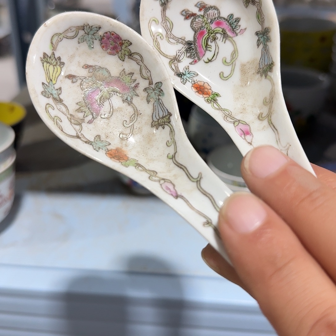 瓷片摆件手绘瓷器全部处理