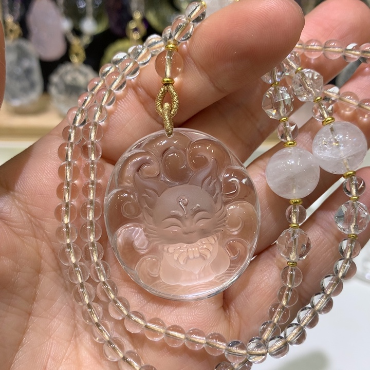 水晶颈饰未镶嵌天然