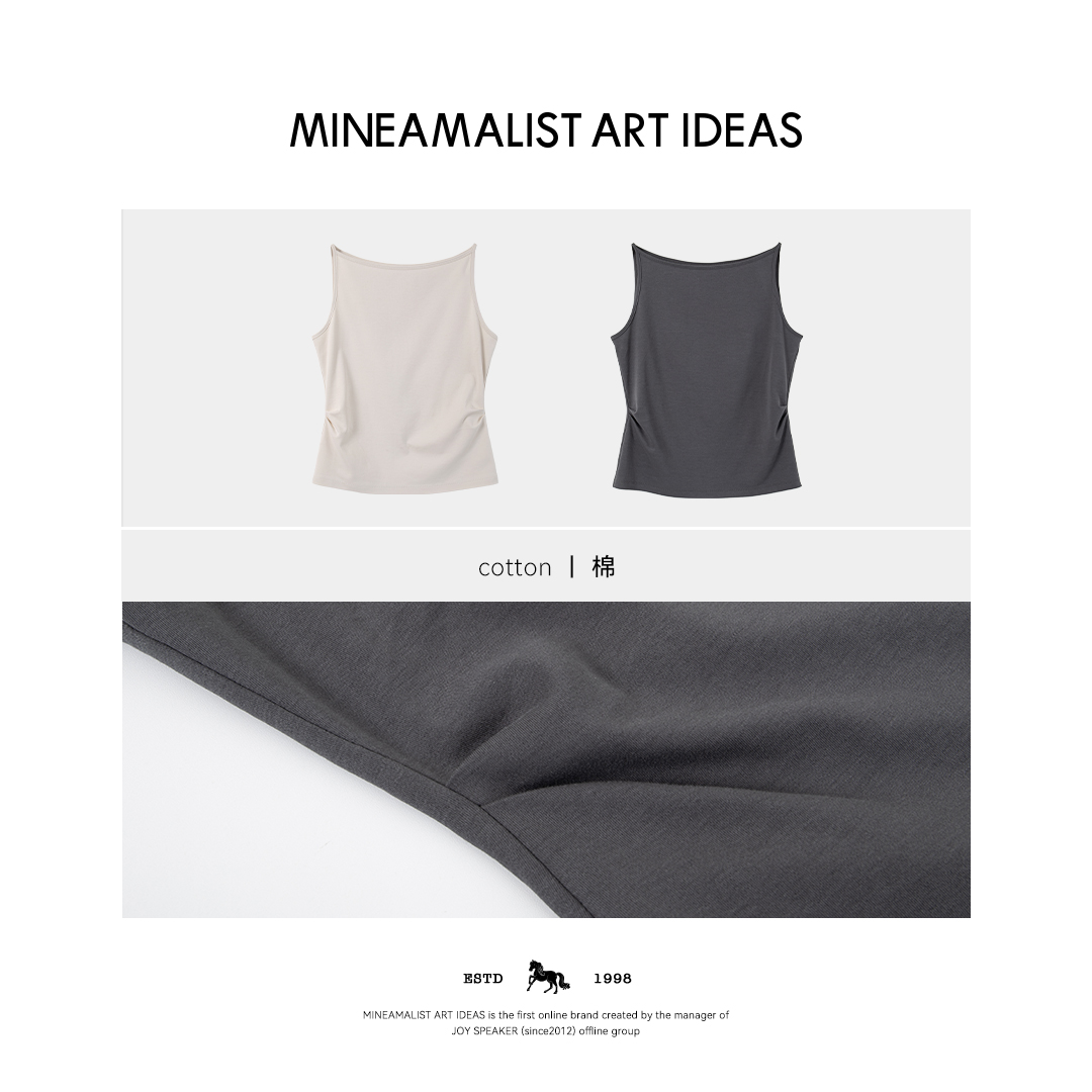 MINEAMALIST ART IDEAS夏季基础款船领棉质背心3651M