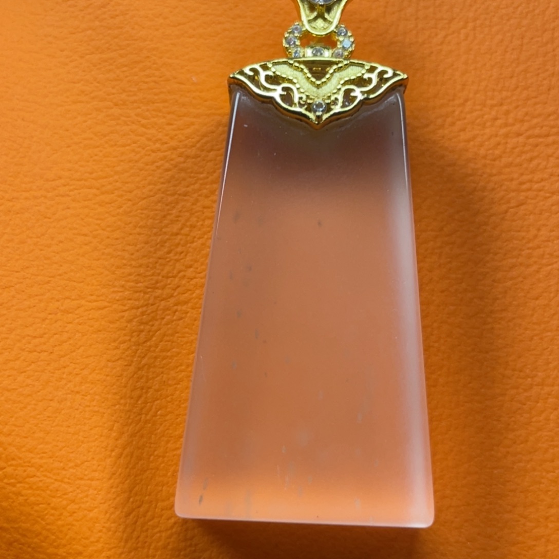 石英质玉银S925镀金镶嵌颈饰