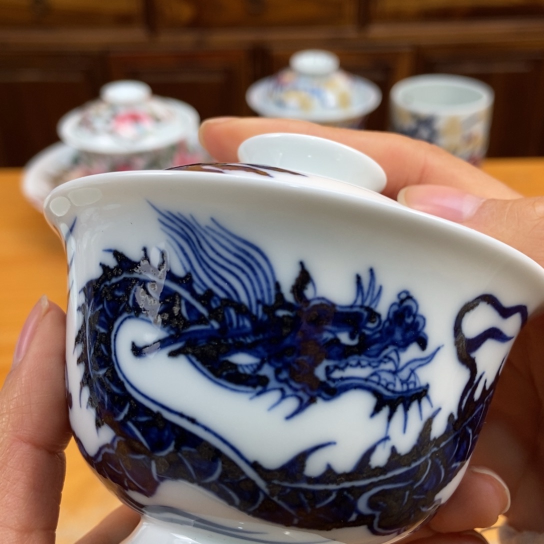 手绘现代茶具非古董