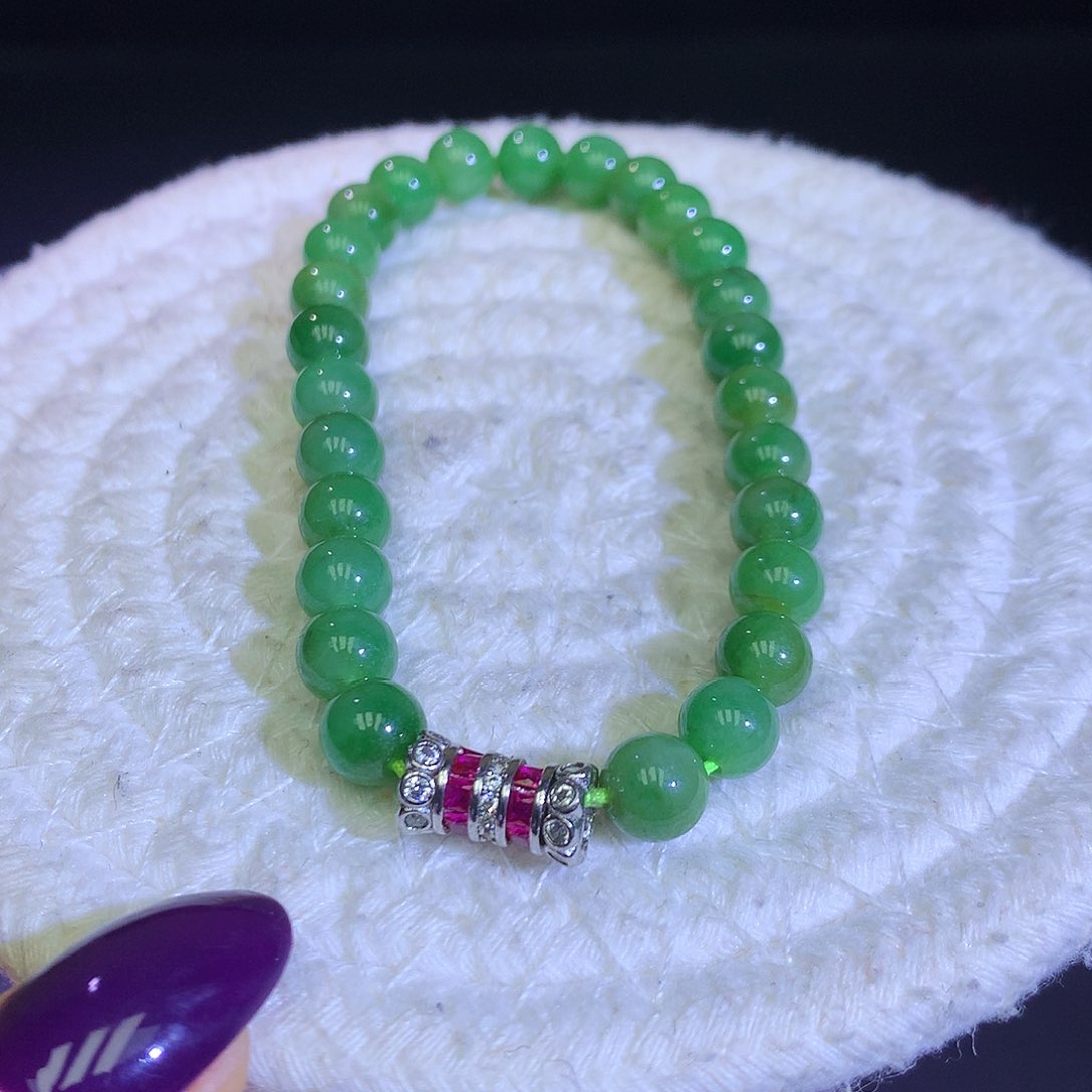 未镶嵌手链翡翠天然缅甸翡翠满色手串卡6.9