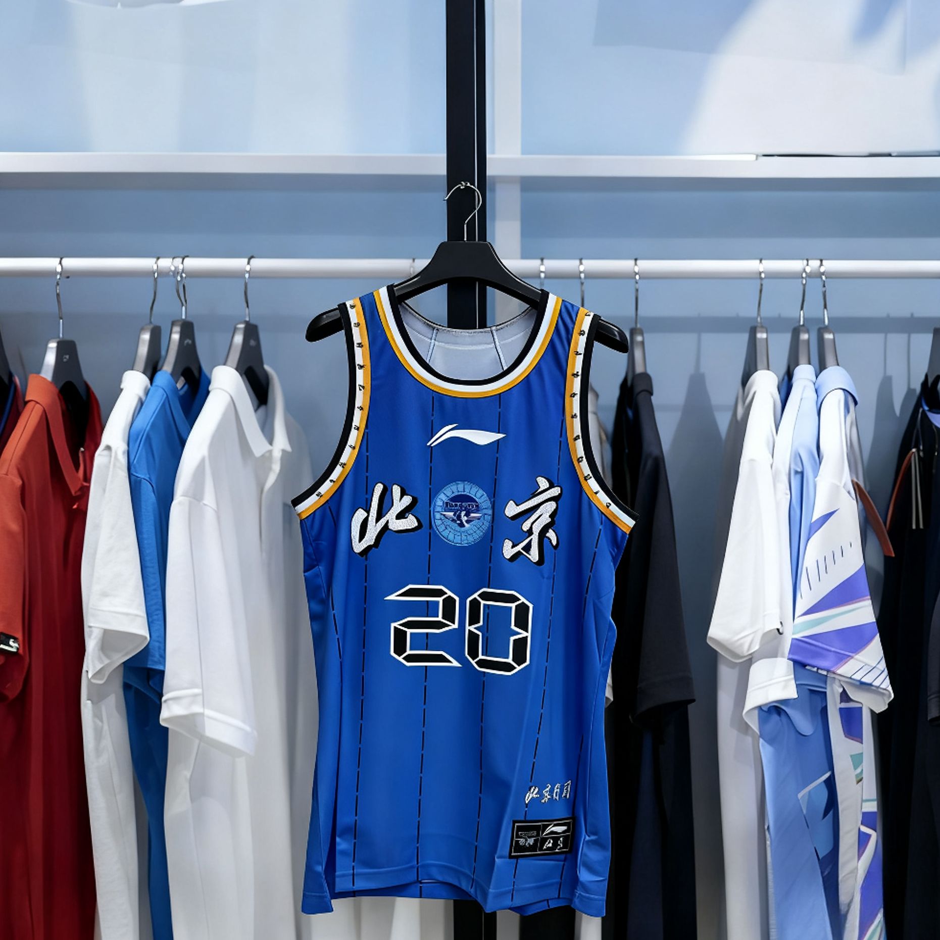 （直播）李宁CBA球衣北京夏季男篮球服透气吸汗宽松背心T恤AAYU933